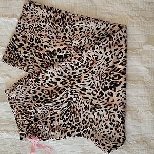 Victoria's Secret Satin Leopard Print PJ Pants With Pink Piping XXL NWOT
